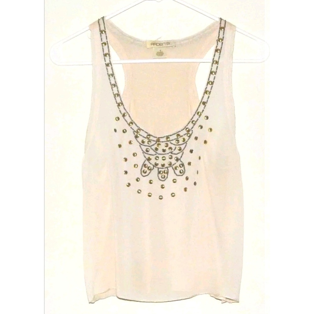 Arden B Size S Embellished Sheer Crop Top